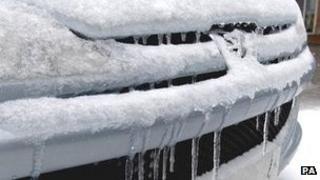 Ice on car