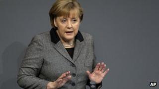 German Chancellor Angela Merkel in the Bundestag (13 Dec 2012)