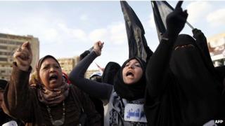 Muslim Brotherhood members demonstrate in Cairo. Photo: 11 December 2012