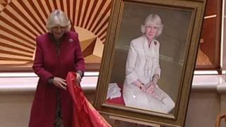 The Duchess of Cornwall at the unveiling of the portrait