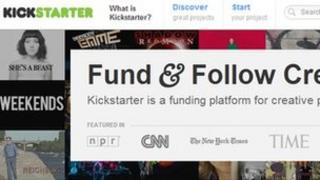 Kickstarter homepage