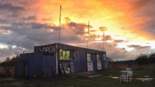 lorry stop at sunset on the A12