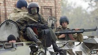 Russian troops in Grozny, Chechnya - file pic