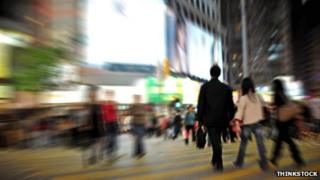People in a city