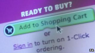 Online shopping check-out page from website
