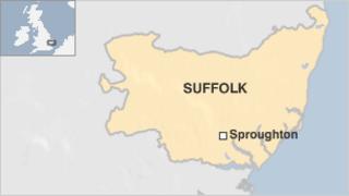 Map showing Sproughton