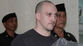 Lee Aldhouse arriving in Thailand
