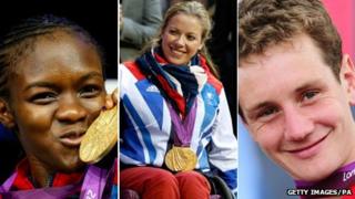 From left to right: Nicola Adams, Hannah Cockroft and Alistair Brownlee