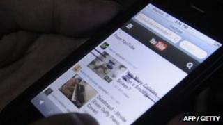 YouTube on phone