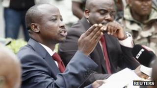 Jean-Marie Runiga at a M23 press conference