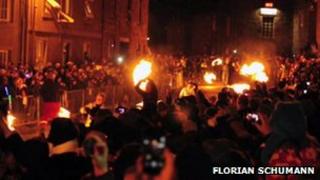 People swing fireballs in Stonehaven