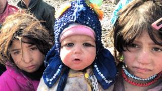 Displaced Afghans in in Camp Qambar on the outskirts of Kabul