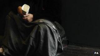 Man begging