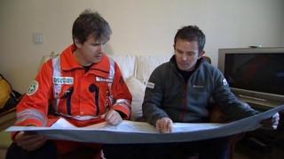 Dr Rod Mackenzie (l) with polar patient Justin Miles