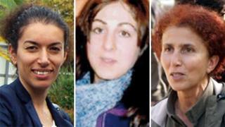 Composite image of PKK activists Fidan Dogan (l), Leyla Soylemez (c), and Sakine Cansiz (r)