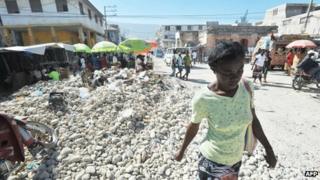 Woman in central Port-au-Prince