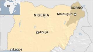 Map showing Maiduguri