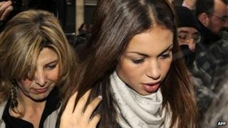 Karima El-Mahroug arrives at court in Milan