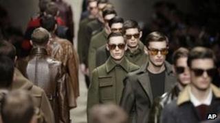 Burberry models at a recent catwalk show