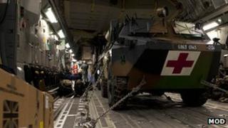 C17 aircraft is loaded in France