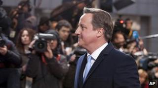 David Cameron arrives as last month's European summit in Brussels