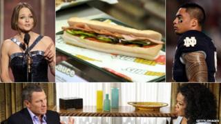 Jodie Foster, a subway sandwich, Manti Te'o, Lance Armstrong and Oprah