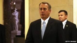 House Speaker John Boehner returns to his office after a vote 15 January 2013