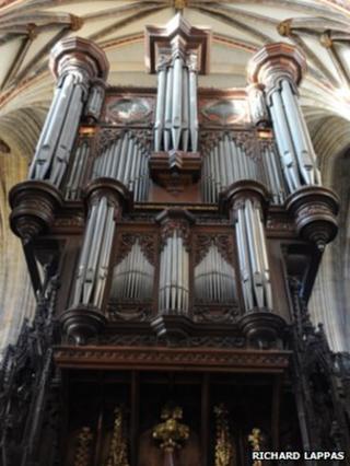 Exeter Cathedral's organ. Pic: Richard Lappas