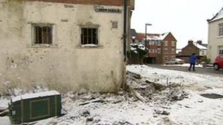 Crash scene in Stokesley