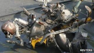 A salvaged piece of the North Korean rocket (28 Dec 2012)