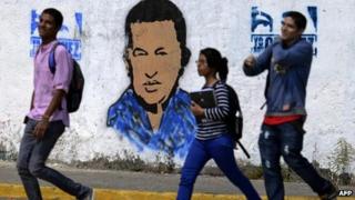 Hugo Chavez mural in Caracas, 21 January
