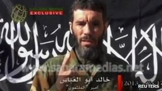 Still from video released by Sahara Media on 21 Jan 2013 of Mokhtar Belmokhtar