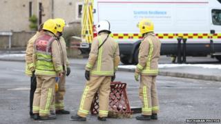 Fire crews at the scene