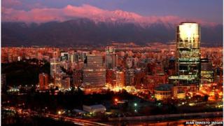 Santiago skyline at night