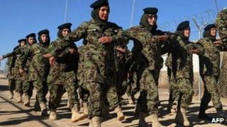 Women training for the Afghan National Army