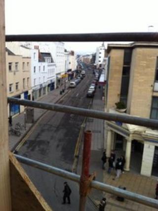 Work on the Regent Arcade in Cheltenham