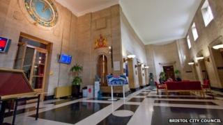 The foyer at Council House, the headquarters of Bristol City Council