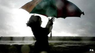 person with umbrella