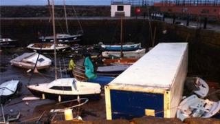 Container in North Berwick harbour