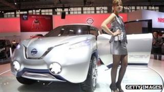 Nissan FCEV on display at a car show in Brussels in January