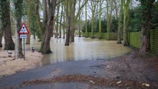 Flooded Hill Wootton Road, near Leamington