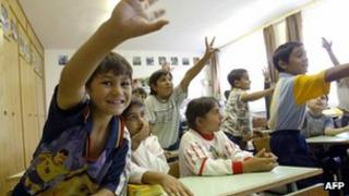 Roma schoolchildren in Hungary - file pic