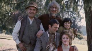 Geoffrey Bayldon (top centre) with the rest of the Catweazle cast