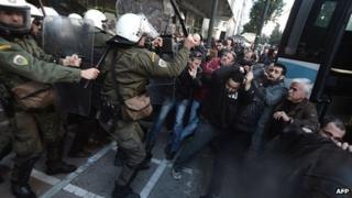 Police disperse protest outside labour ministry. 30 Jan 2013