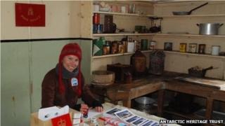 Anna Malaos in the Detaille Island Post Office