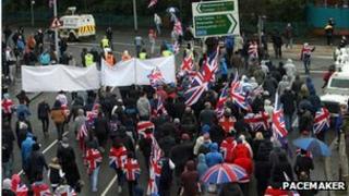Union flag protest