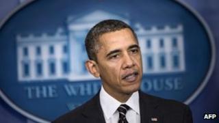 US President Barack Obama speaks in the briefing room of the White House 5 February 2013