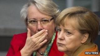 Annette Schavan with Angela Merkel, 2012