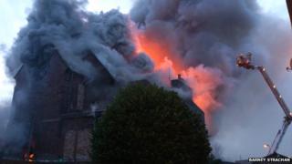 Firefighters tackle the blaze on Taylor Place in Edinburgh