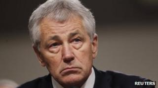 Former Republican Senator for Nebraska Chuck Hagel at a Senate confirmation hearing Washington DC 31 January 2013
